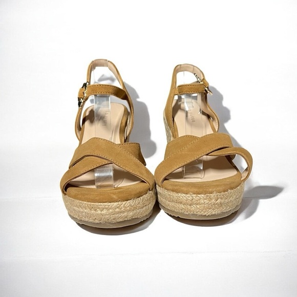 🌻NEW Ted Baker London Taymii Brown Suede Wedge Espadrille Sandals Size 6.5 - Picture 7 of 11
